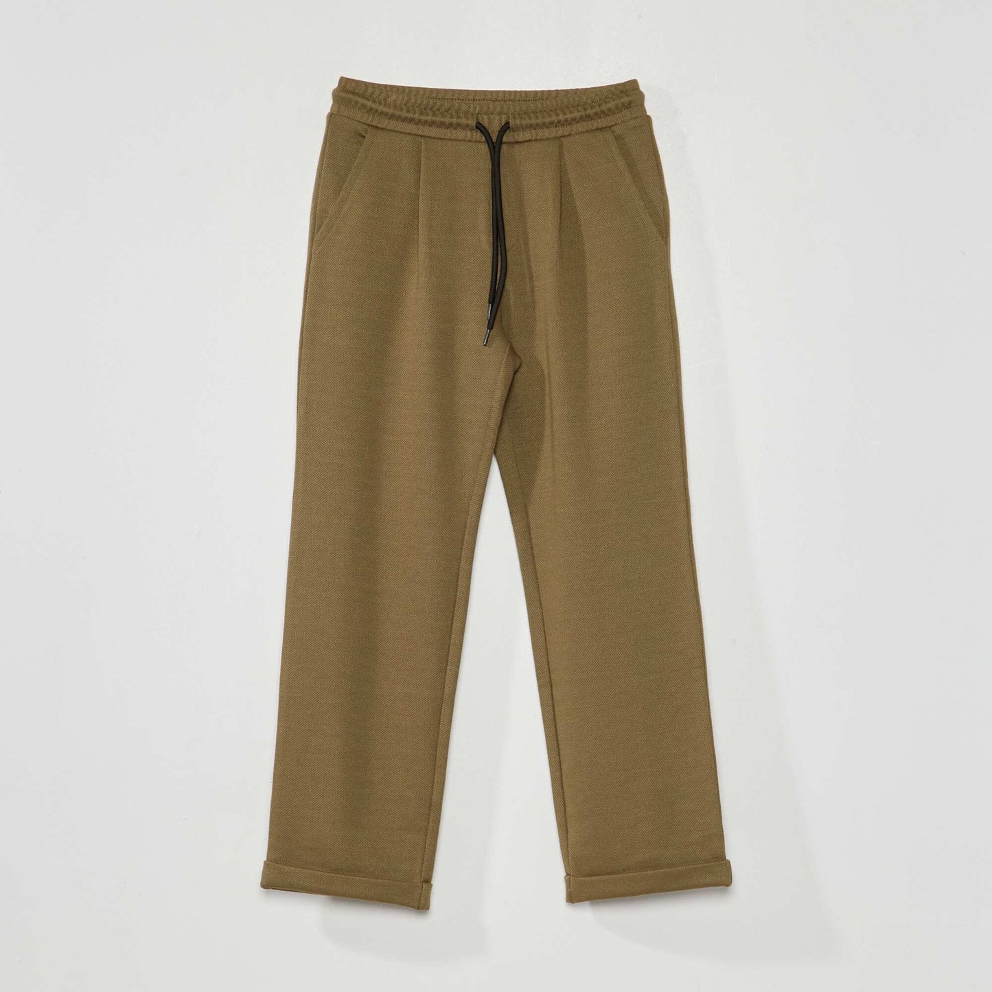 Piqué knit joggers ME_KHAKI