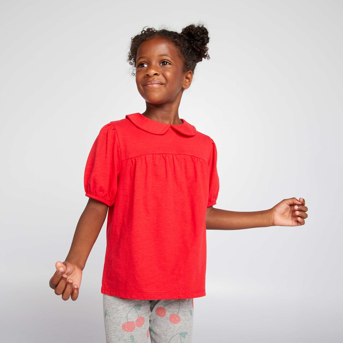 T-shirt with Peter Pan collar RED