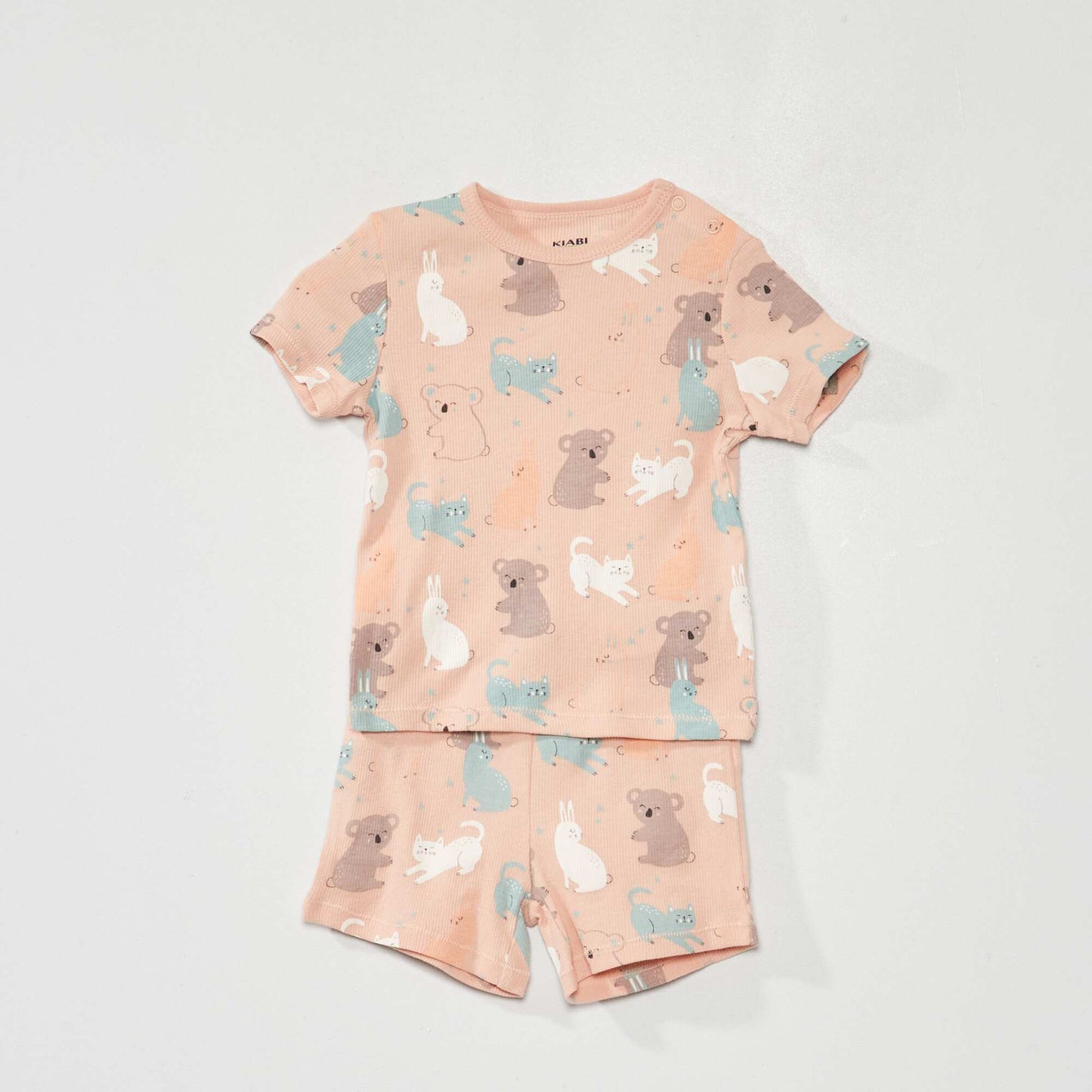 Ribbed short pyjamas - Two-piece set AO_ANIMAL