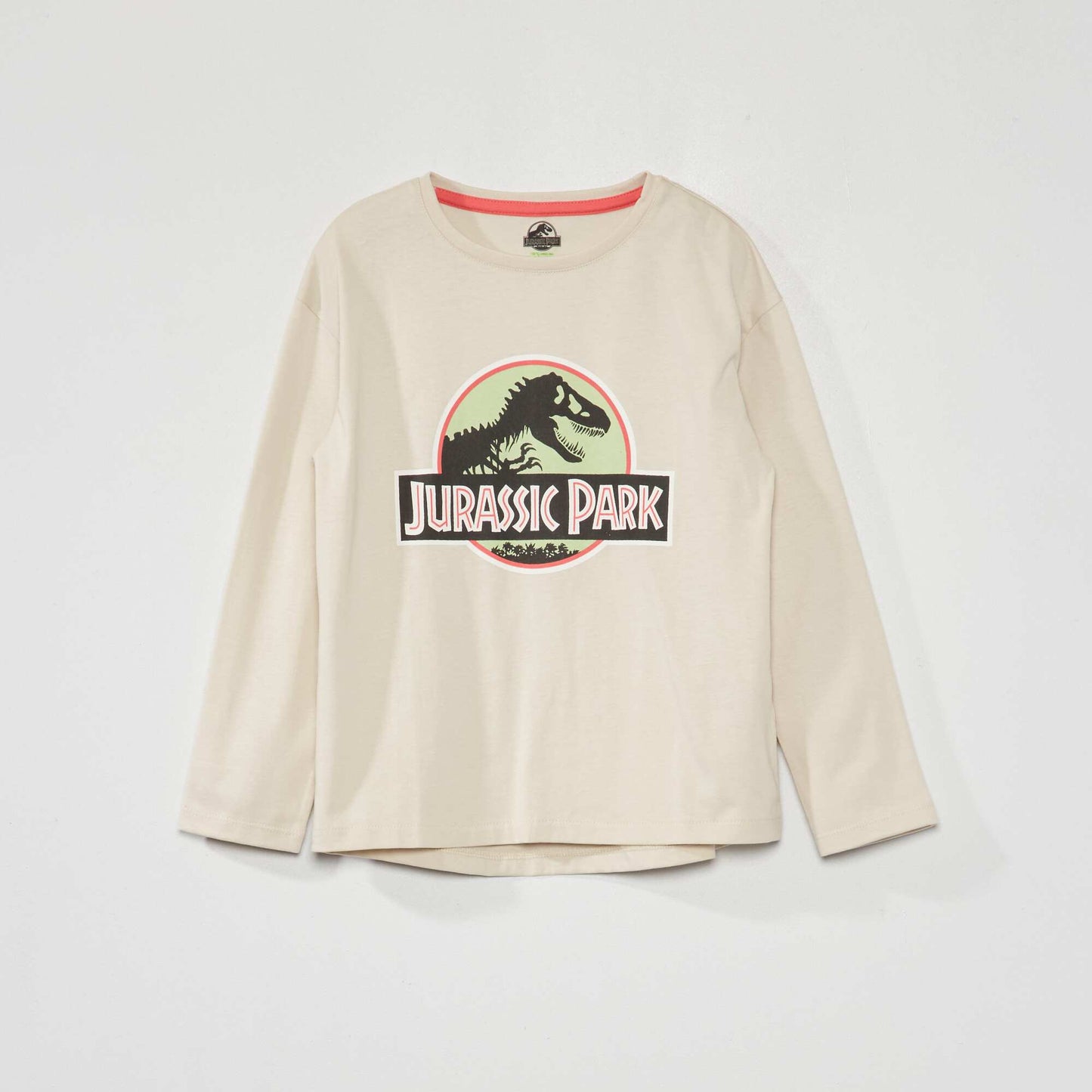 'Jurassic Park' long-sleeved T-shirt ecru
