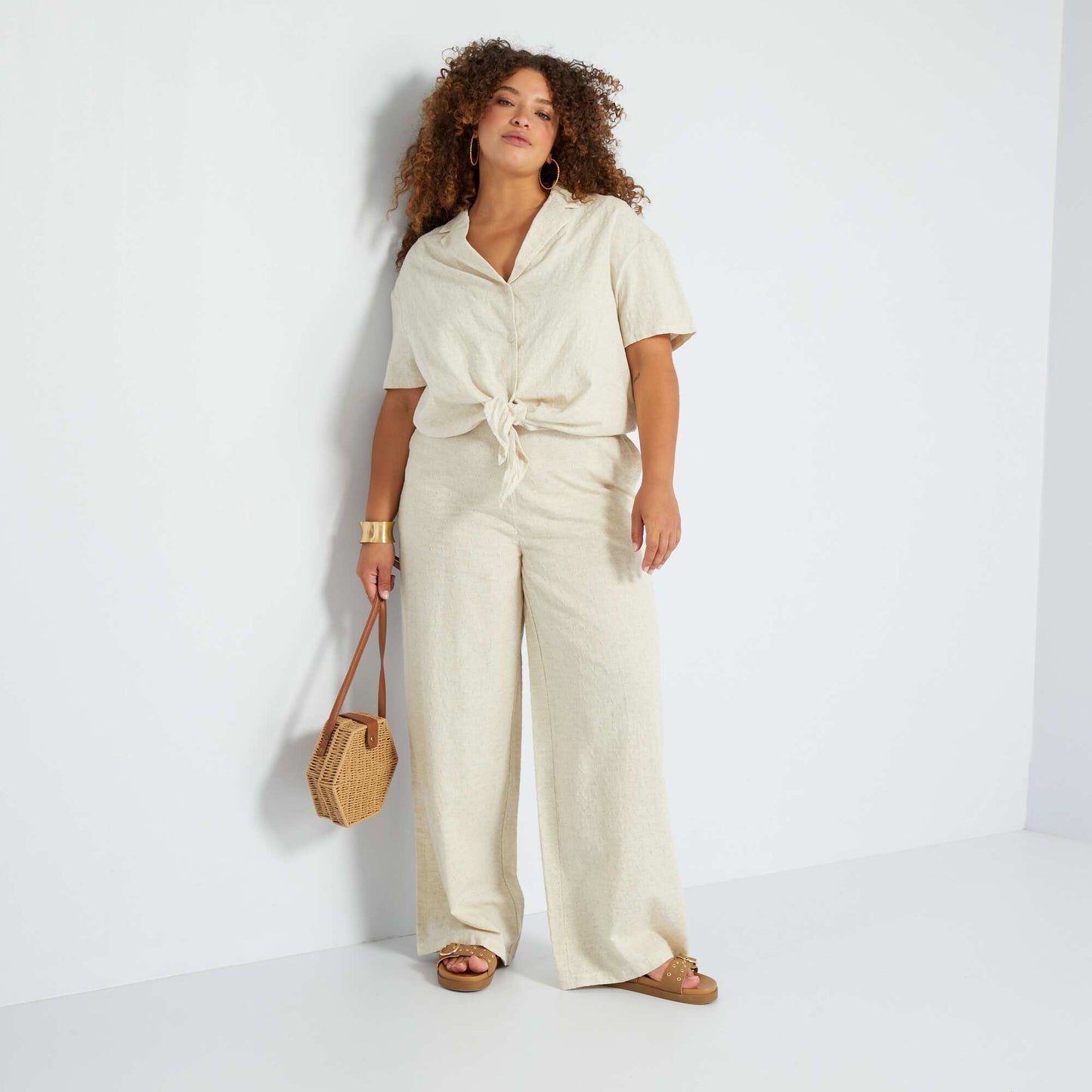 Wide-leg trousers BEIGE