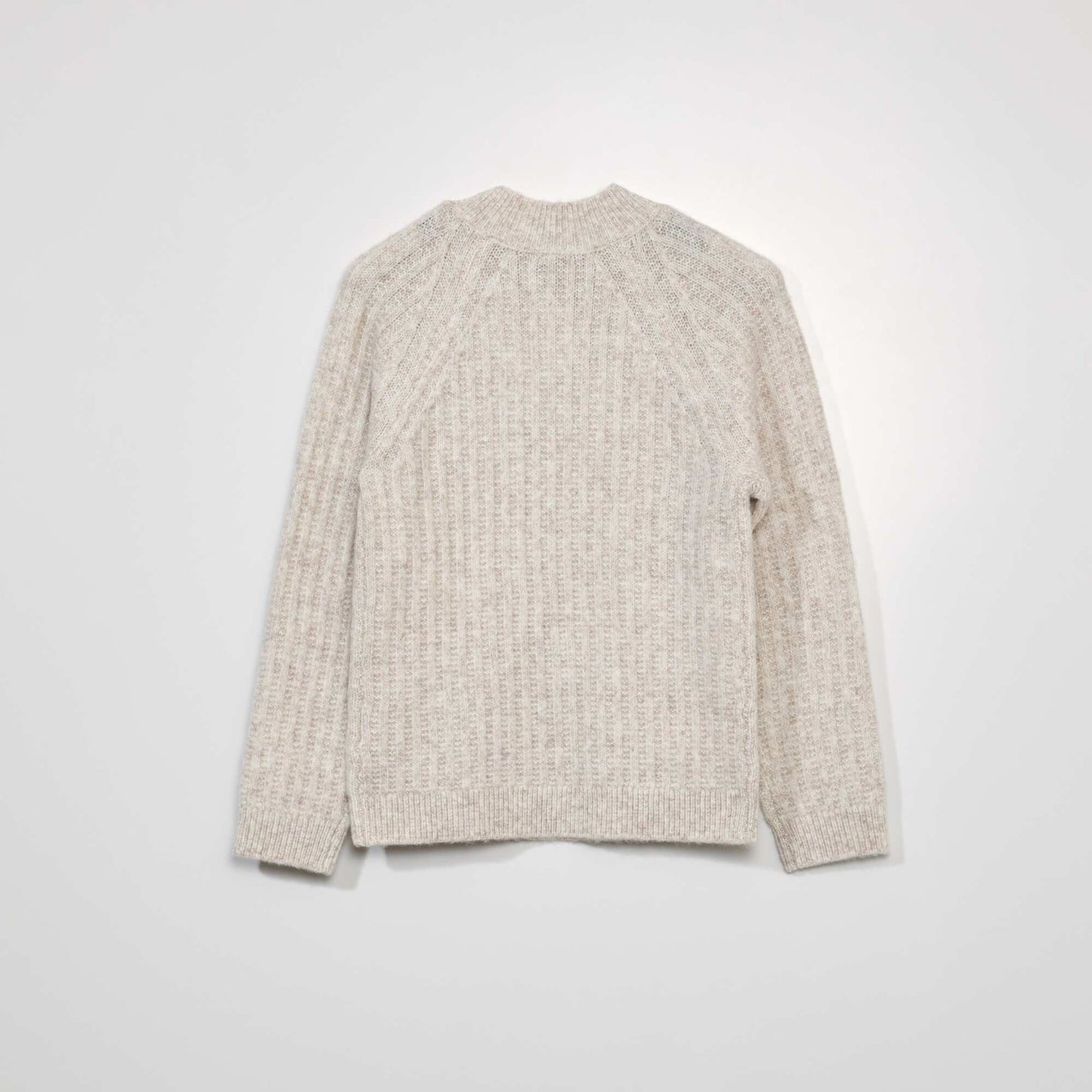 Knit sweater with high neck MIX_BEIG