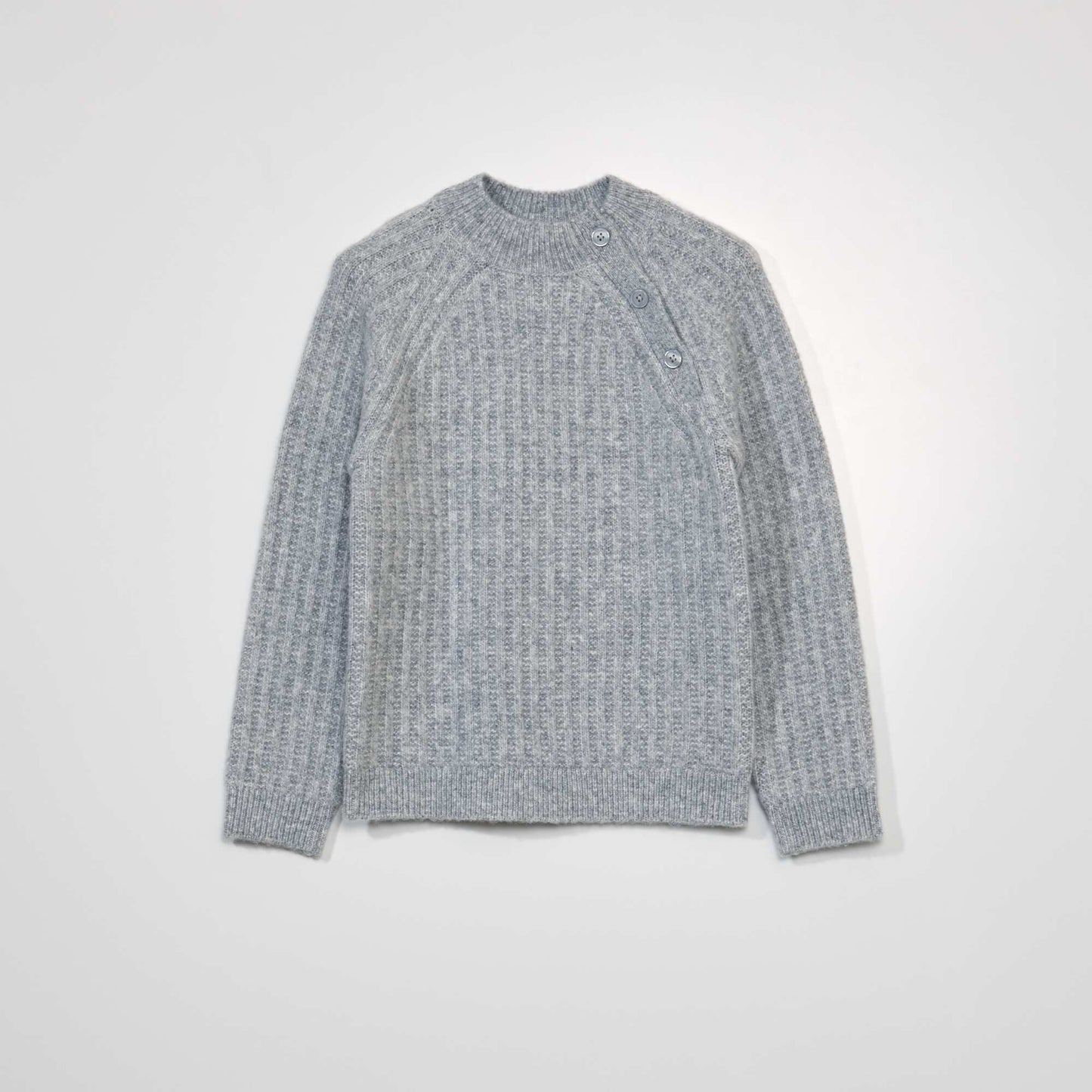 Knit sweater with high neck MIX_GREY