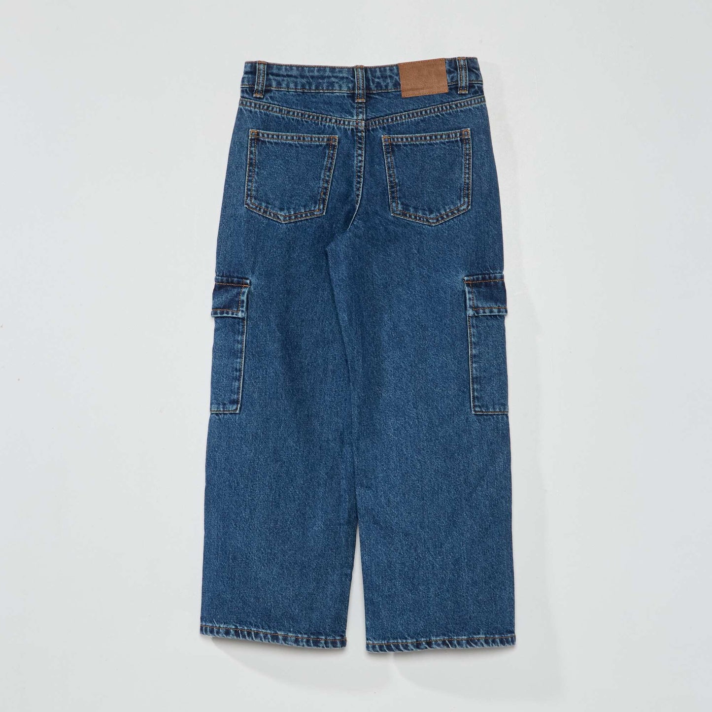 Denim trousers with flap pockets Blue