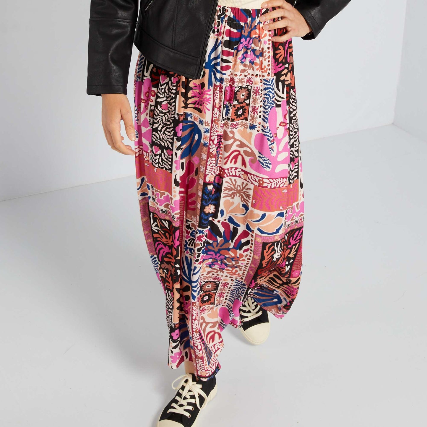 Midi skirt with print AOP NEO