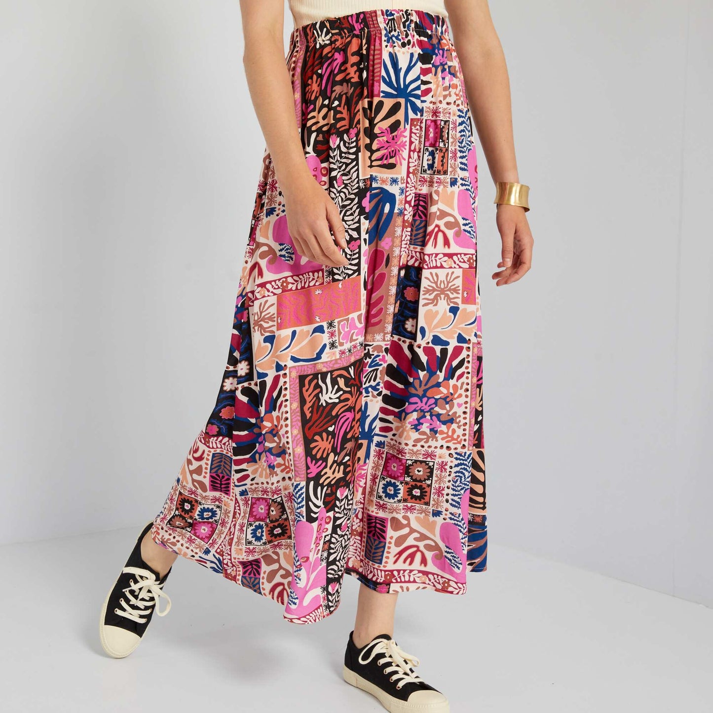 Midi skirt with print AOP NEO