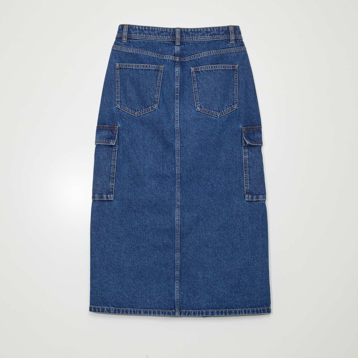 Mid-length denim skirt BLUE