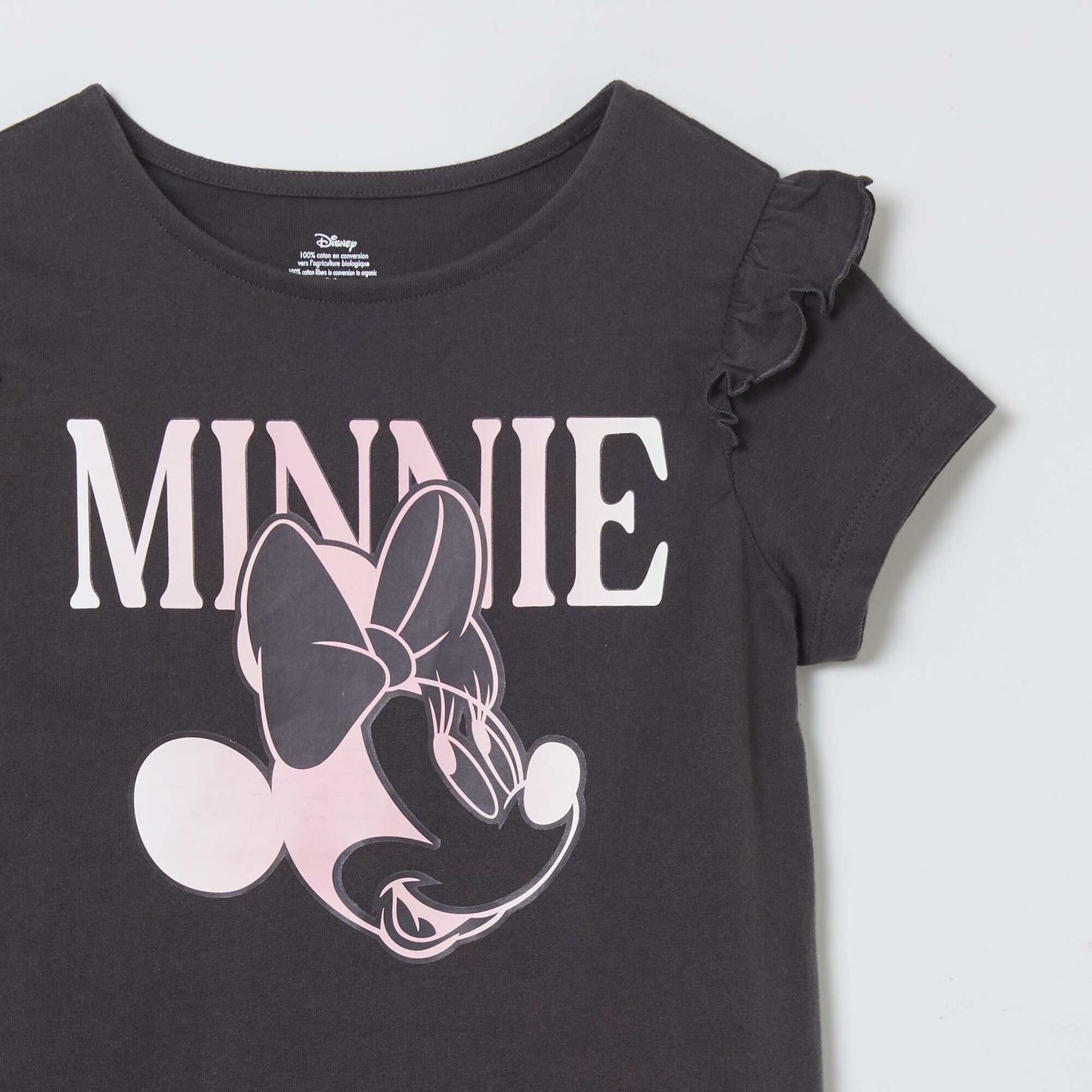 Minnie Mouse T-shirt with ruffled sleeves BLACK