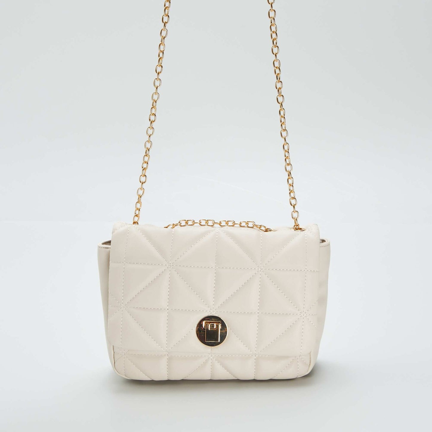 Quilted-effect shoulder bag beige