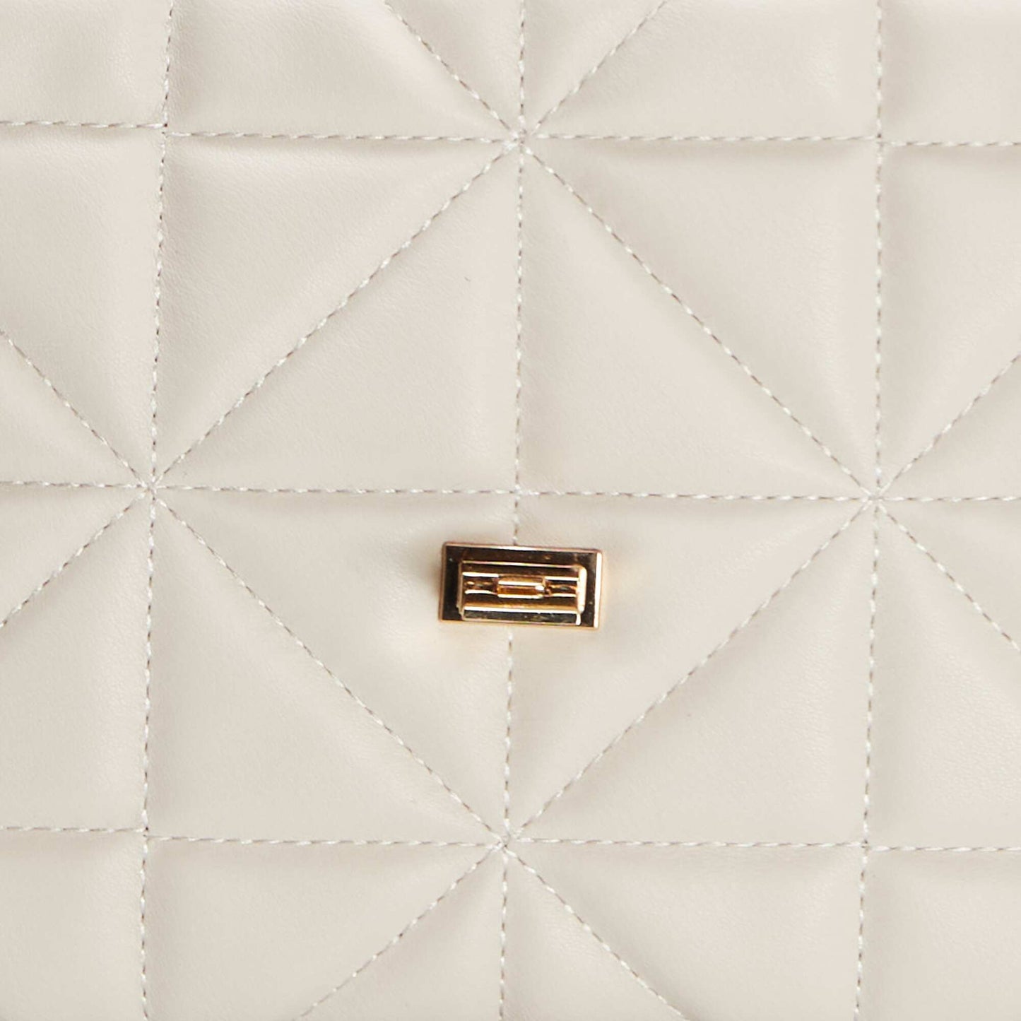 Quilted-effect shoulder bag beige