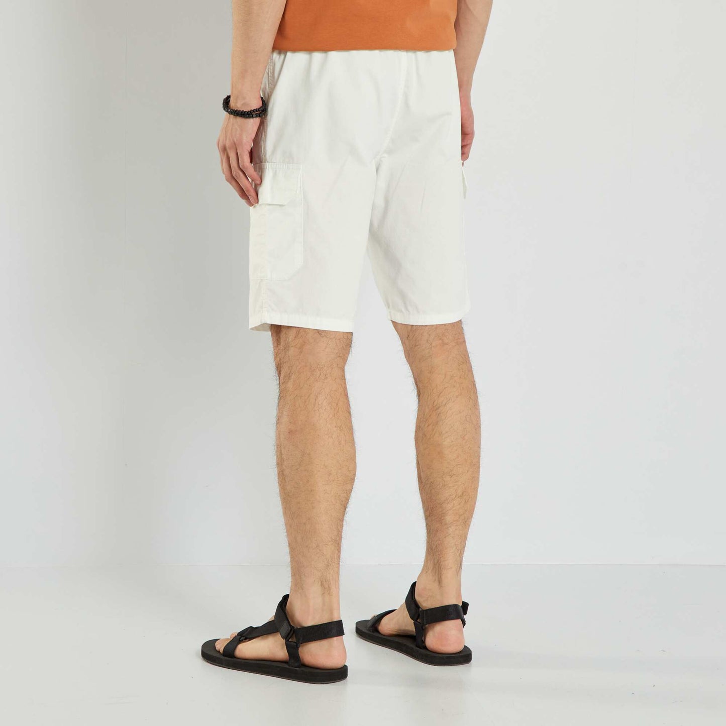 Twill Bermuda shorts with cargo pockets WHITE