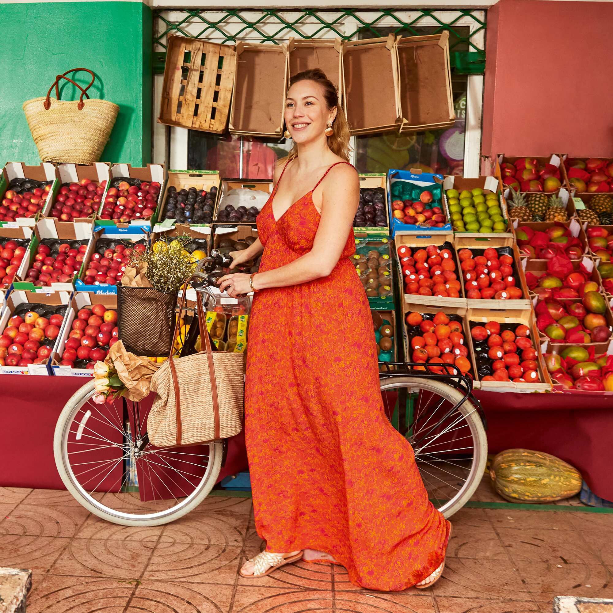 Long dress with print ORANGE – Kiabi Chypre