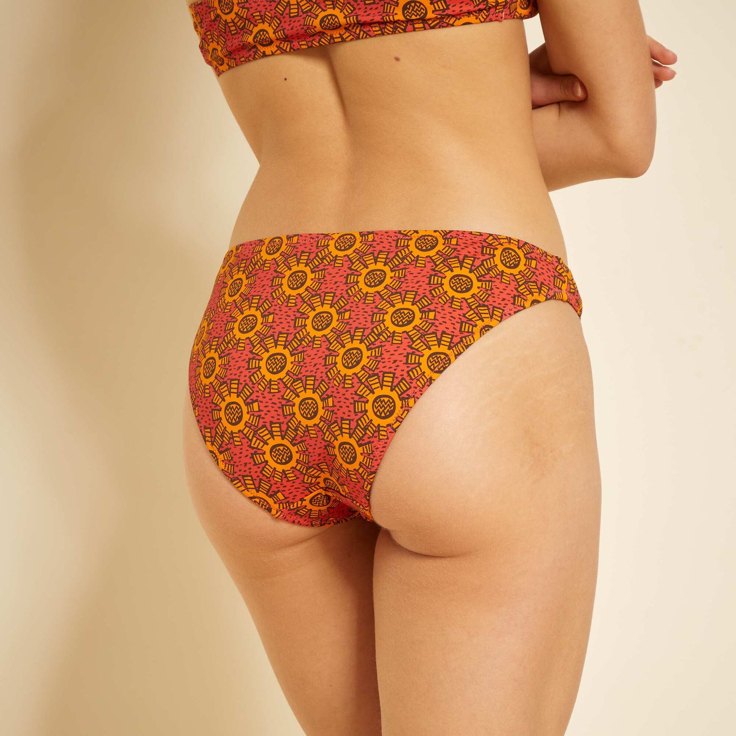 Printed bikini bottoms RED