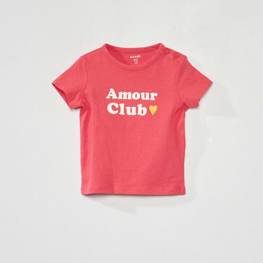 T-shirt with 'the sweet baby' lettering PINK_CLUB
